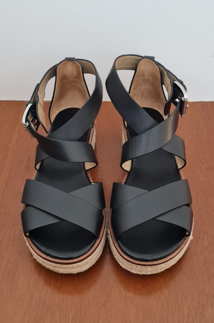 Michael michael kors darby vachetta leather flatform espadrille sandals shop