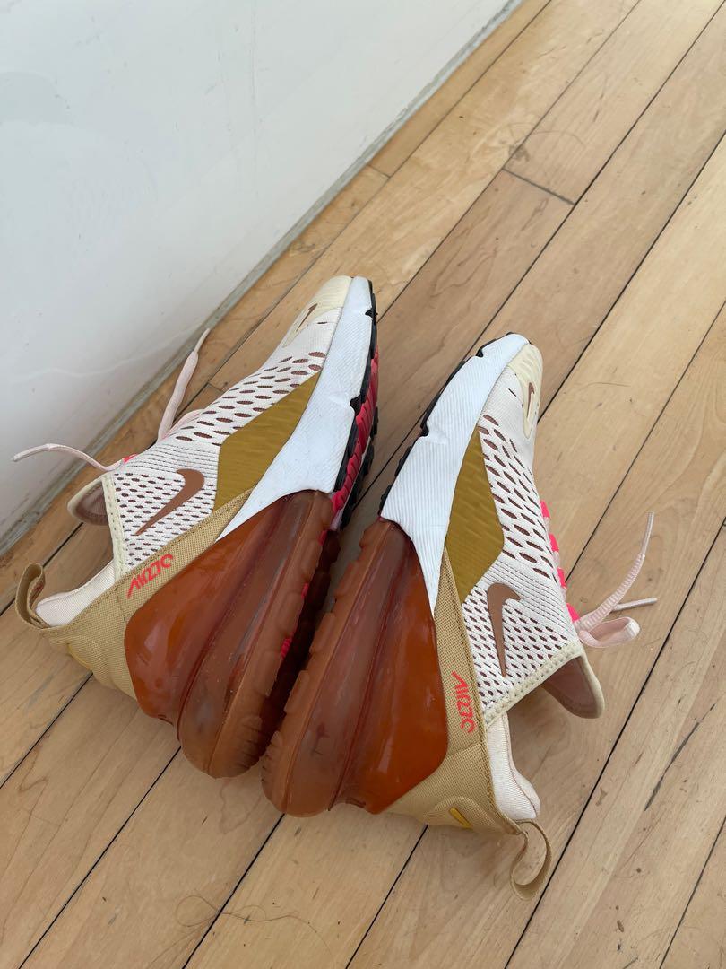 Nike Air Max 270 Womens Pink Beige White 37.5 US 6.5 UK 4 23.5cm