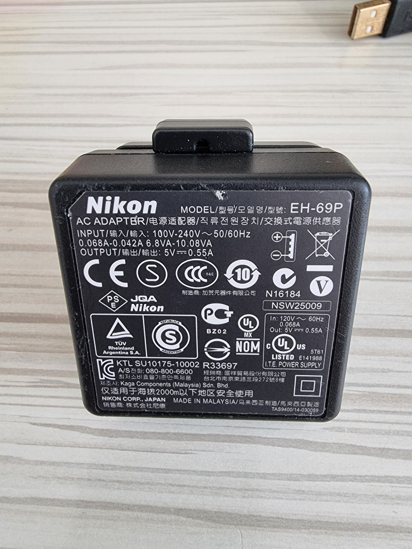 Nikon AC adapter EH-69P original, TV & Home Appliances, Electrical ...