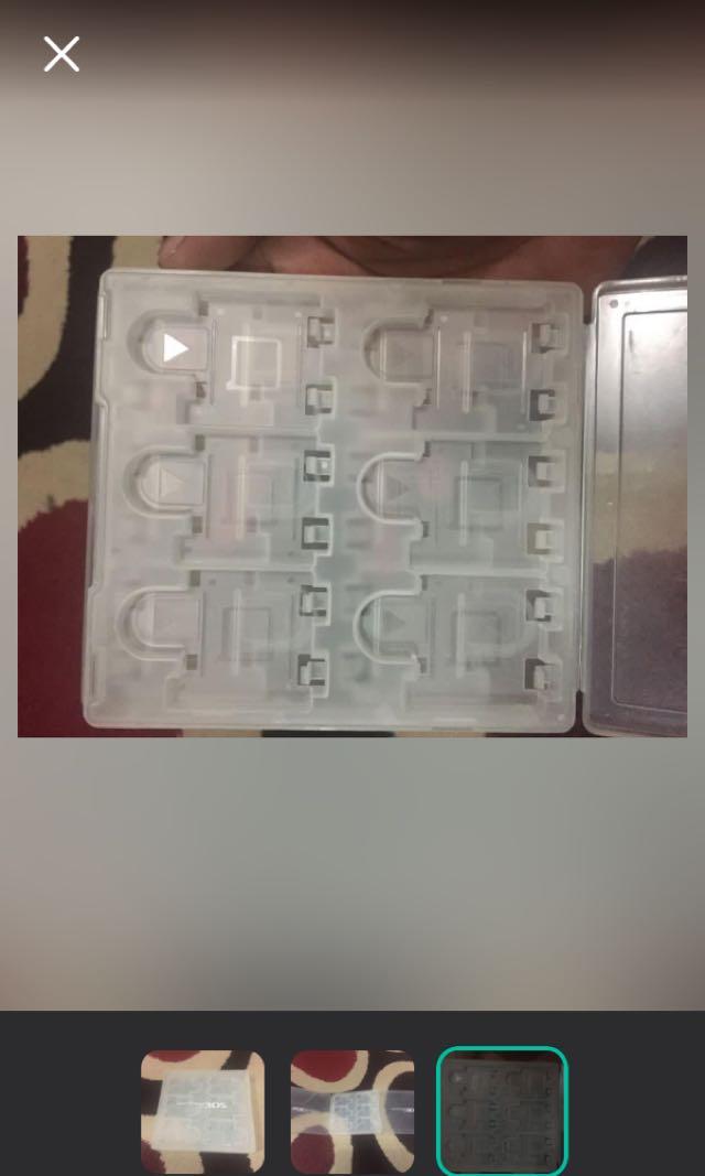 Nintendo 3ds cases (Category: Cases & Covers) located in Manila. Submitted by boyhet.thrift15 (Listing ID 1173033557, Image 3). Description: Nintendo 3ds cart cases selling 400.
