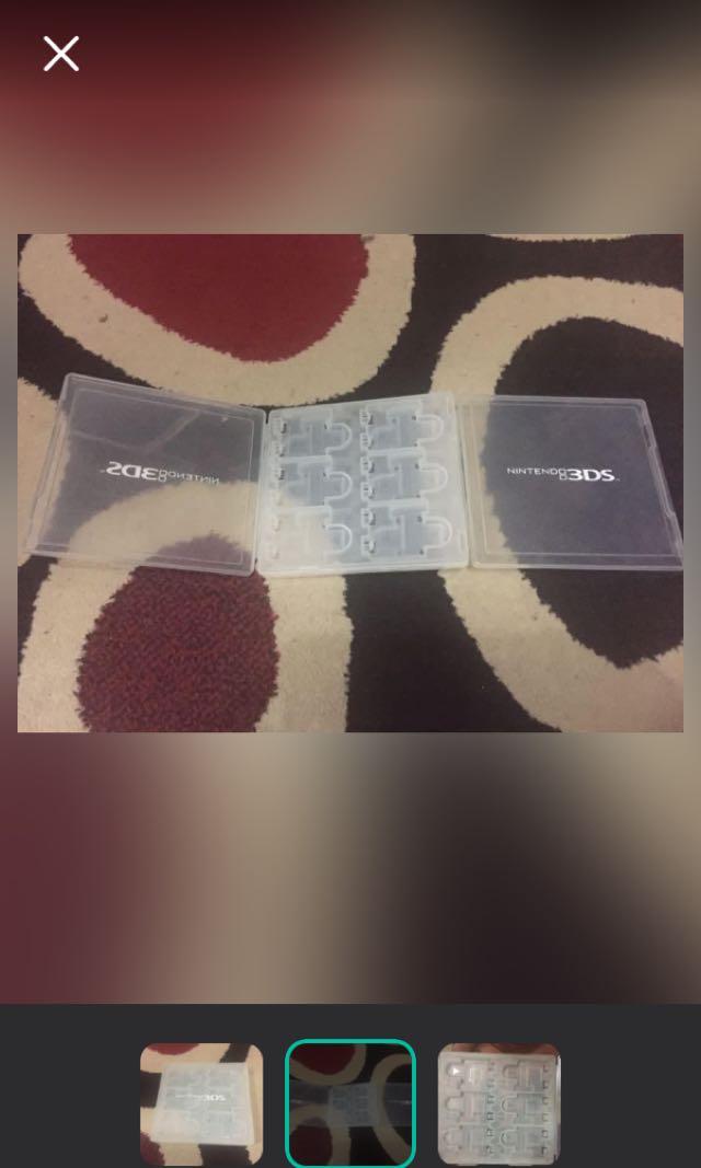 Nintendo 3ds cases (Category: Cases & Covers) located in Manila. Submitted by boyhet.thrift15 (Listing ID 1173033557, Image 2). Description: Nintendo 3ds cart cases selling 400.