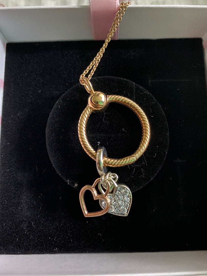 Pandora heart padlock necklace, Luxury 
