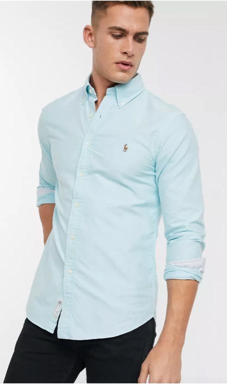 Ralph lauren oxford on sale shirt slim fit blue