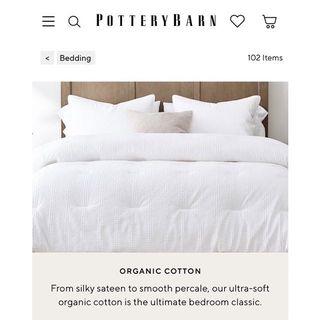 Pottery Barn 100% Organic Cotton Percale King Bed Sheet