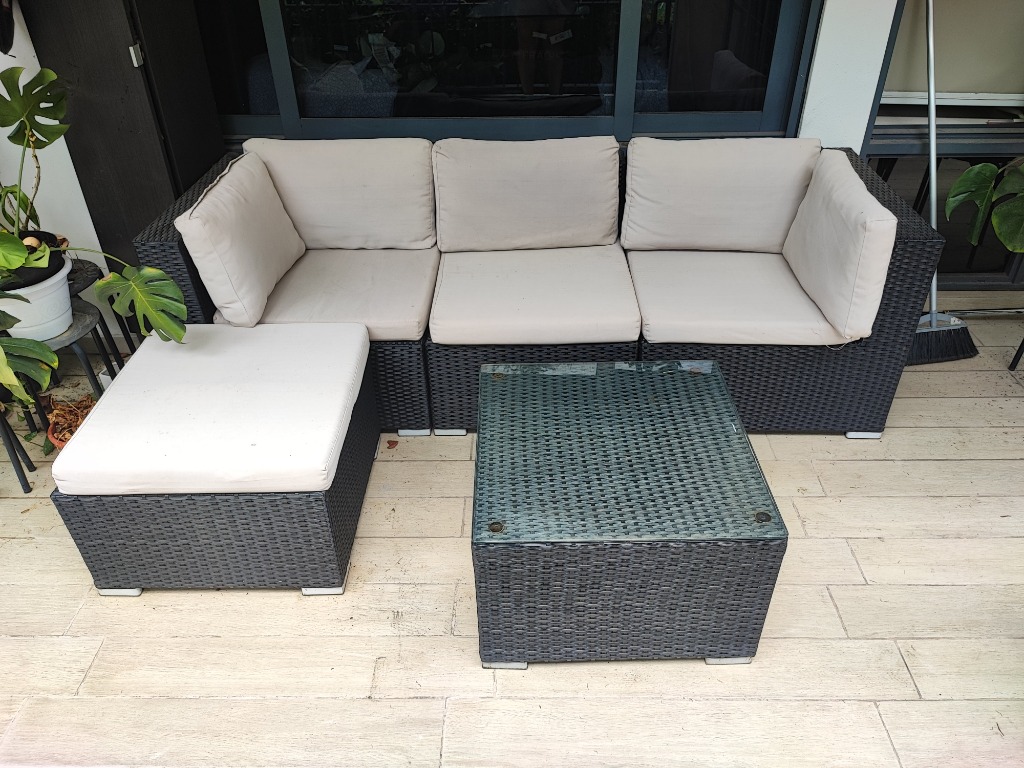 Rattan LShape Garden Furniture Set, Furniture & Home Living, Furniture