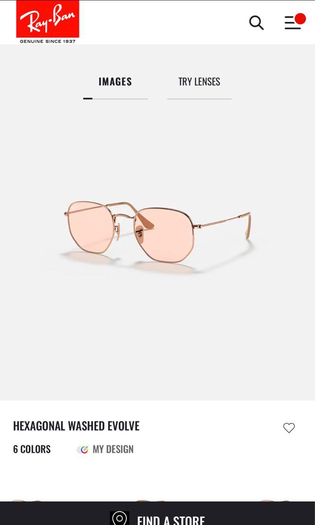 Ray ban store hexagonal washed evolve