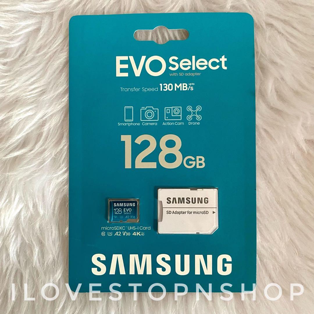 SAMSUNG EVO Select Micro SD-Memory-Card + Adapter, 256GB microSDXC 130MB/s  Full HD & 4K UHD, UHS-I, U3, A2, V30, Expanded Storage for Android