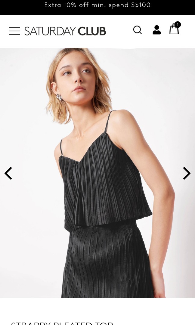 Saturday Club, Strappy Pleated Top, Women's Fashion, Tops, Sleeveless