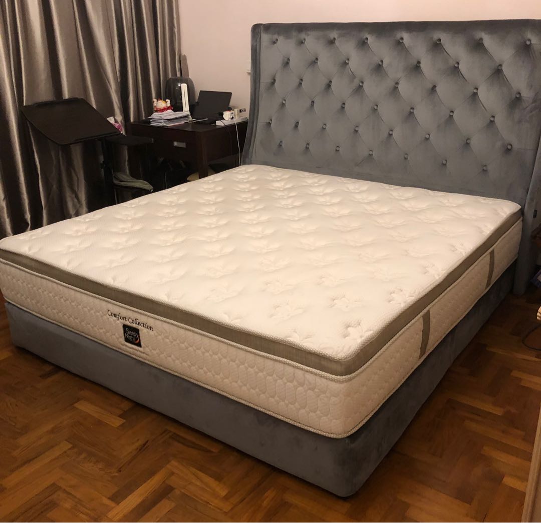 Sleepy Night Comfort Collection King Mattress with Bed Frame, Furniture