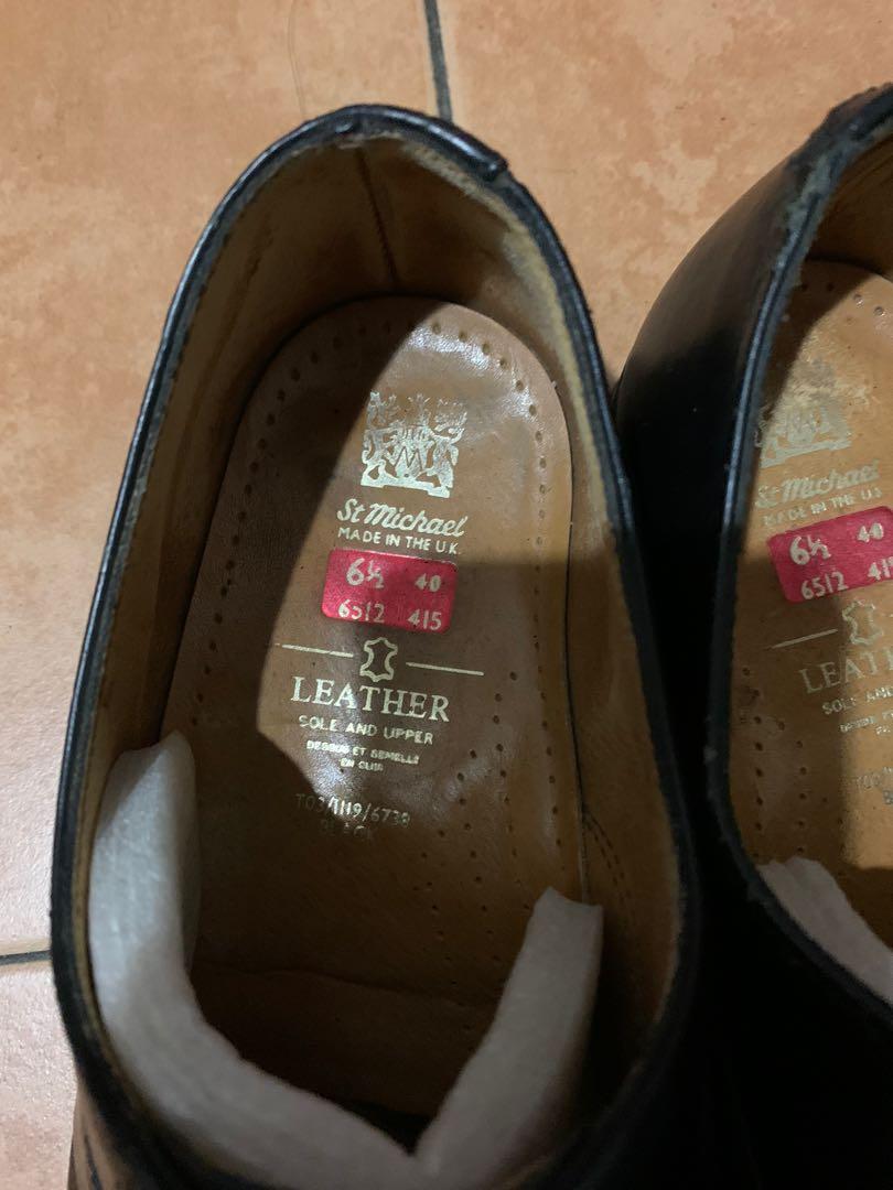 St Michael Black Leather Shoes