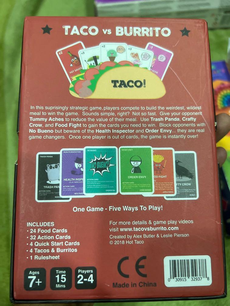 Taco vs Burrito card game, Hobbies & Toys, Toys & Games on Carousell