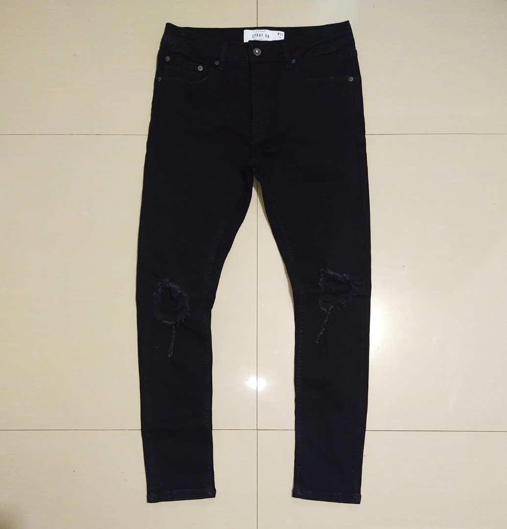 TOPMAN 'SPRAY ON' SKINNY JEANS, Men's 