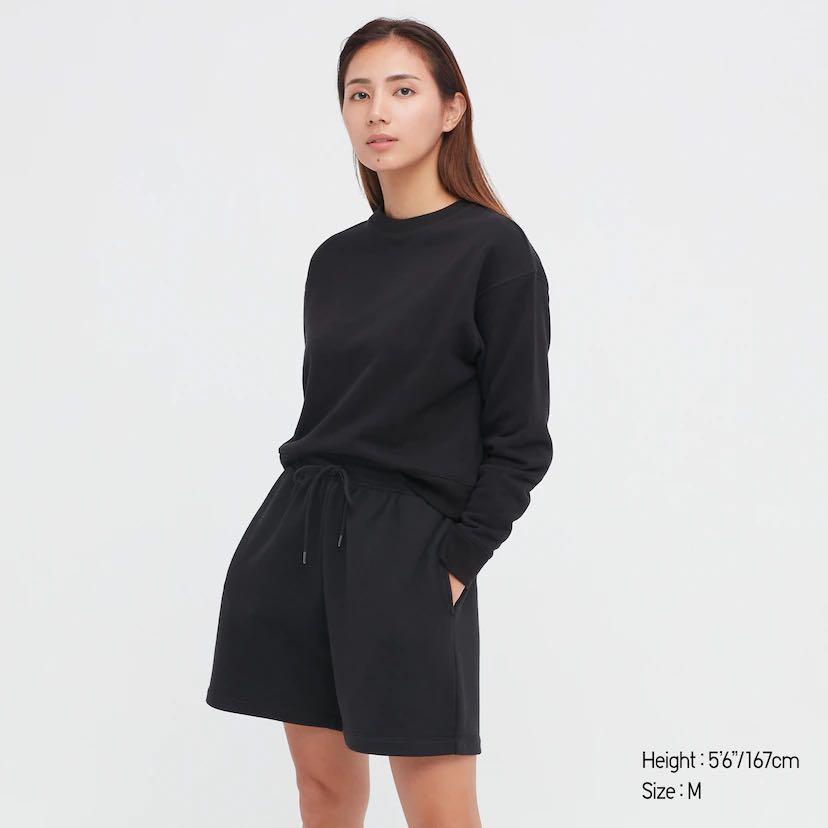 uniqlo sweatshorts in black Women s Fashion Bottoms Shorts on Carousell