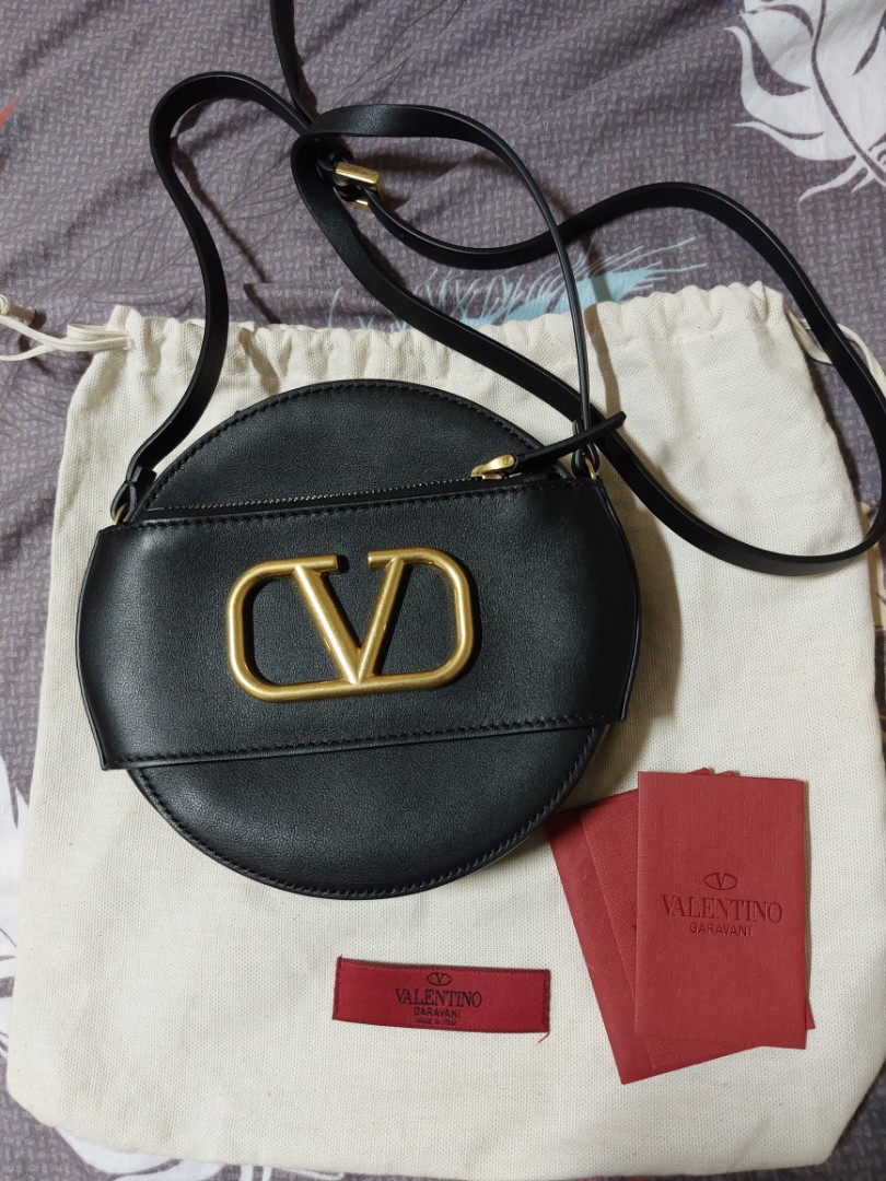 Valentino leather sling bag 100 authentic, Luxury, Bags & Wallets on