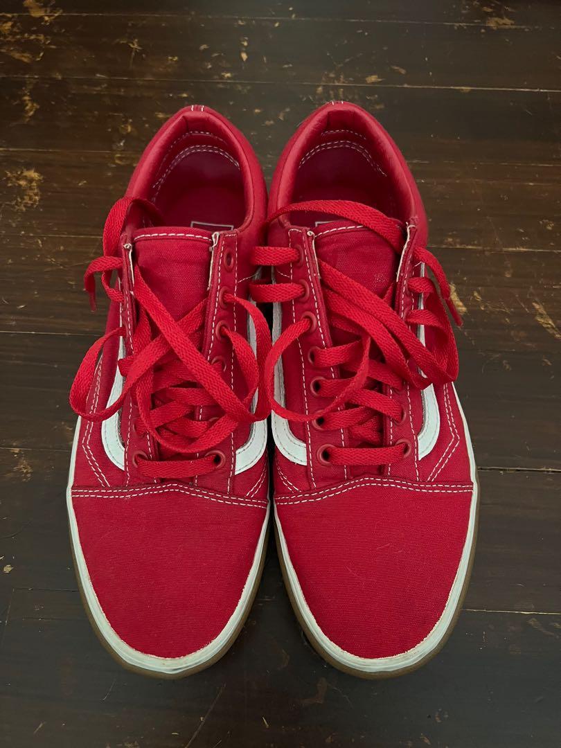 Vans old skool sale gum bumper red
