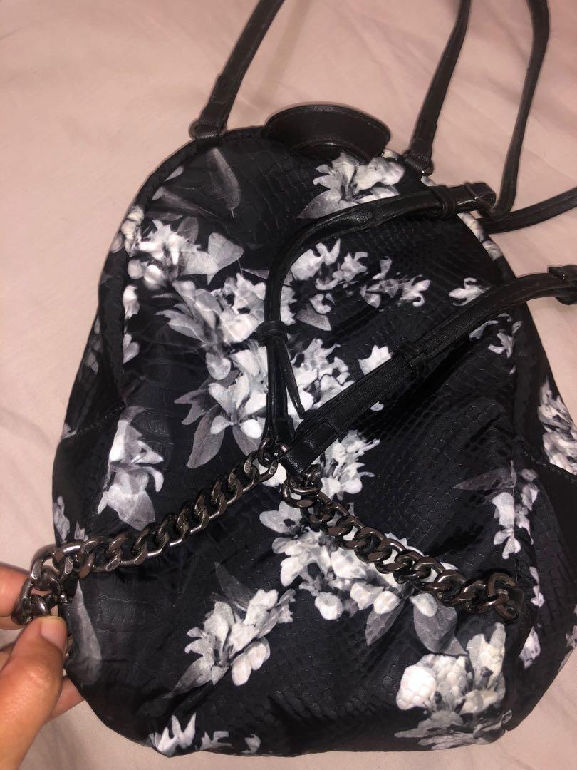 Victoria s Secret Floral Midnight Blooms Small City Mini Backpack