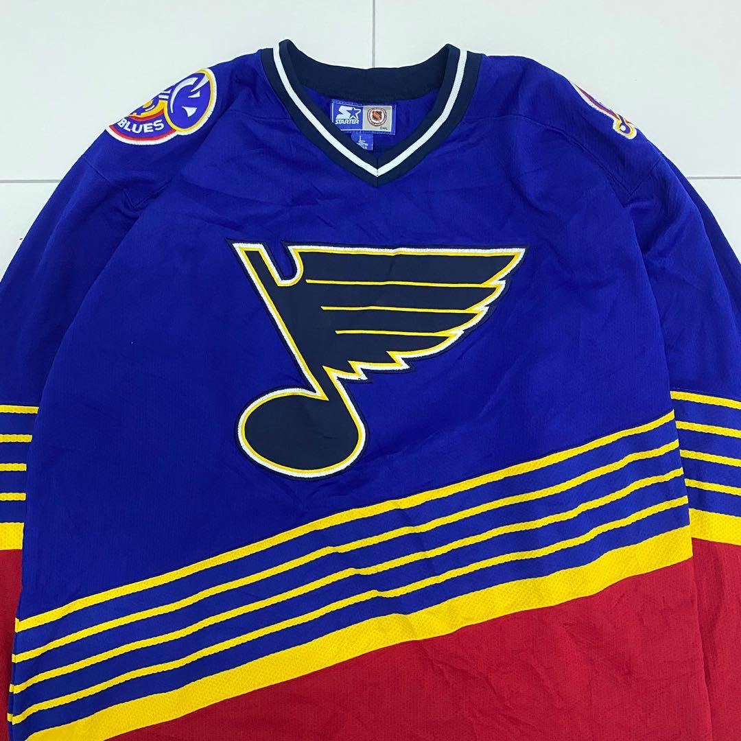 Vintage Starter St. Louis Blues Hockey Jersey Men Size L Black NHL Pullover