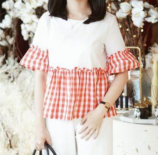 Zoelle White-Red Top