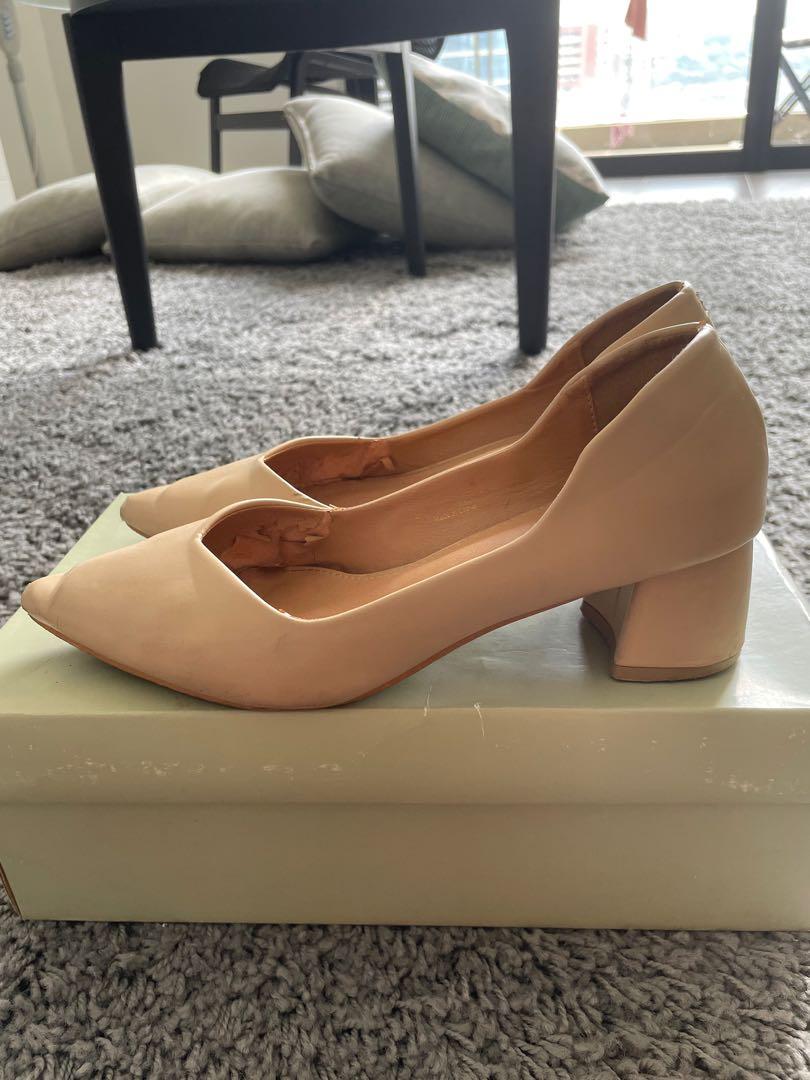 Cream nude shop shoes