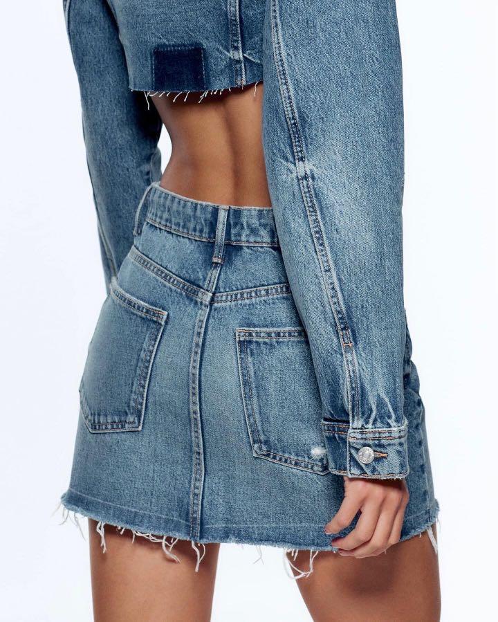 ZARA original denim skirt, Fesyen 