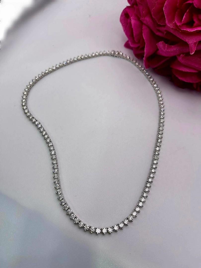 Genuine diamond tennis necklace best sale