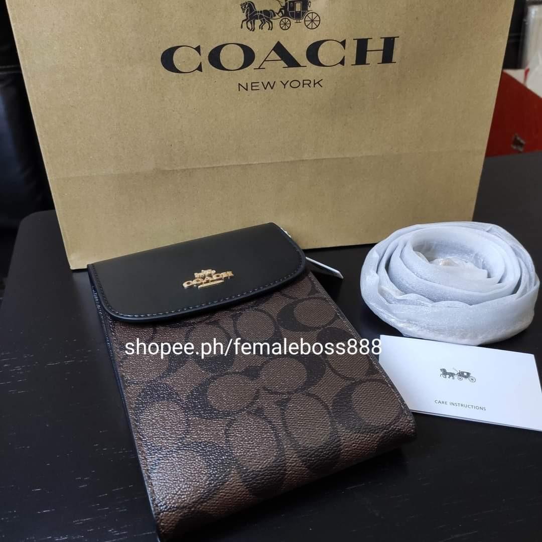 3051 Coach Rachel Crossbody in Signature Canvas in Dark Brown, Women's