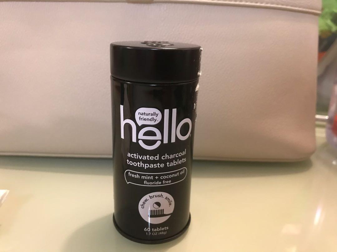 固體牙膏牙膏粒牙膏片木炭成分走塑hello Activated Charcoal Toothpaste Tablets 美容 化妝品 健康及美容 口腔護理 Carousell