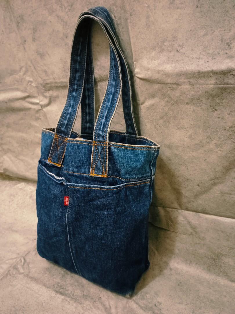 RARE VINTAGE LEVIS ORIGINAL DENIM TOTE BAG SHOULDER BAG BLUE