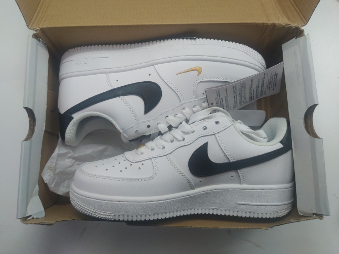 Air Force 1 white black gold Women s Fashion Footwear Sneakers