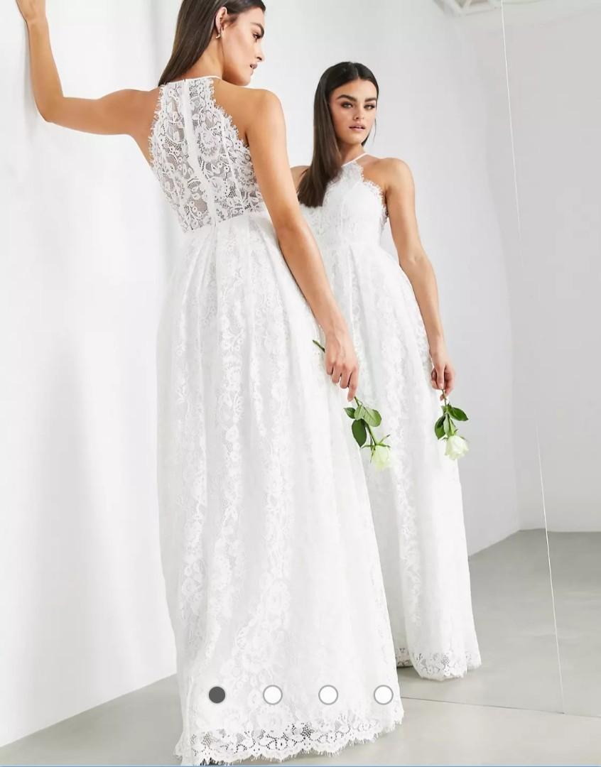 ASOS DESIGN Bridesmaid maxi dress with curved neckline and satin straps |  ASOS