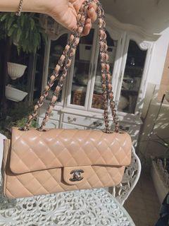 AUTHENTIC Chanel EAST WEST FLAP SILVER HARDWARE Bag