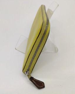 Authentic Hermes Azap Zippy Wallet Yellow Silk