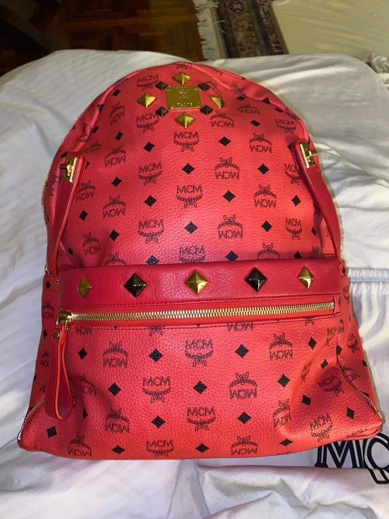 Authentic MCM Hot Pink Backpack with Sling bag Luxury Bags Wallets on Carousell