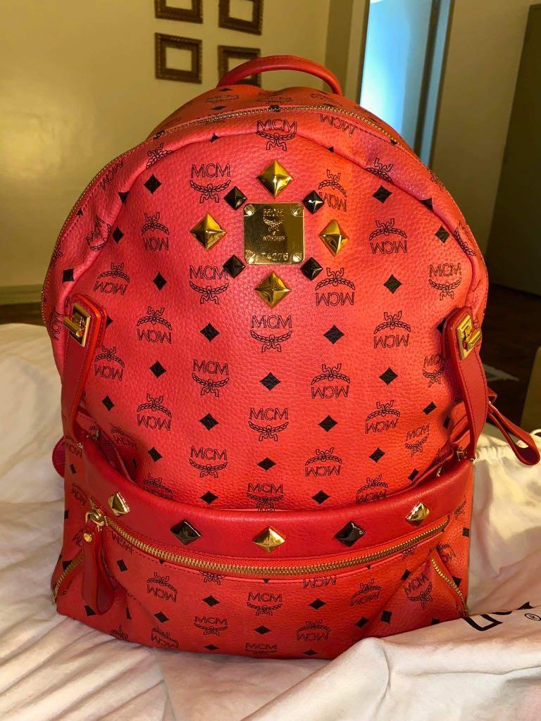 Authentic MCM Hot Pink Backpack with Sling bag (Category: Luxury Bags & Wallets) located in Makati City. Submitted by saira_k (Listing ID 1173265912, Image 2). Description: Authentic MCM Hot Pink Backpack *With authentication card *With Sling bag and Dust bag *Never used *PM for Inquiries *Strictly no returns/exchange.