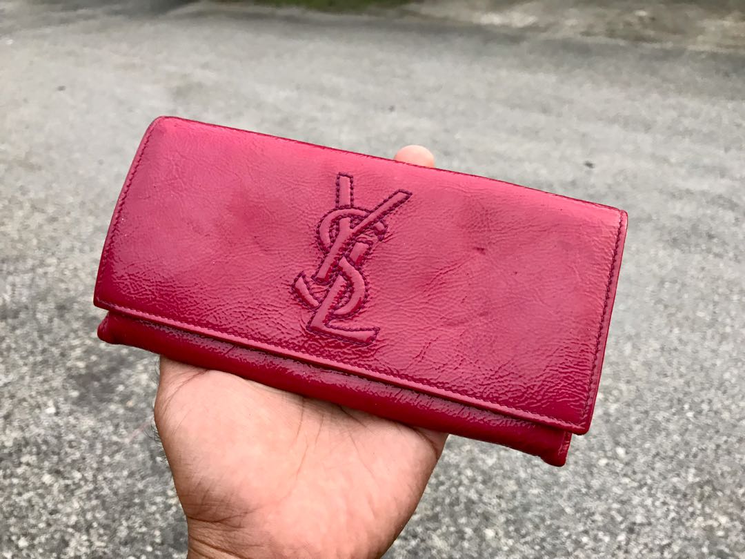 Authentic Yves Saint Laurent Belle De Jour YSL Logo Patent Leather Wallet Luxury Bags Wallets on Carousell