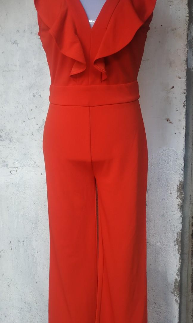 Bar iii shop ruffled jumpsuit