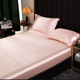 Blush Pink Satin Bed Sheet