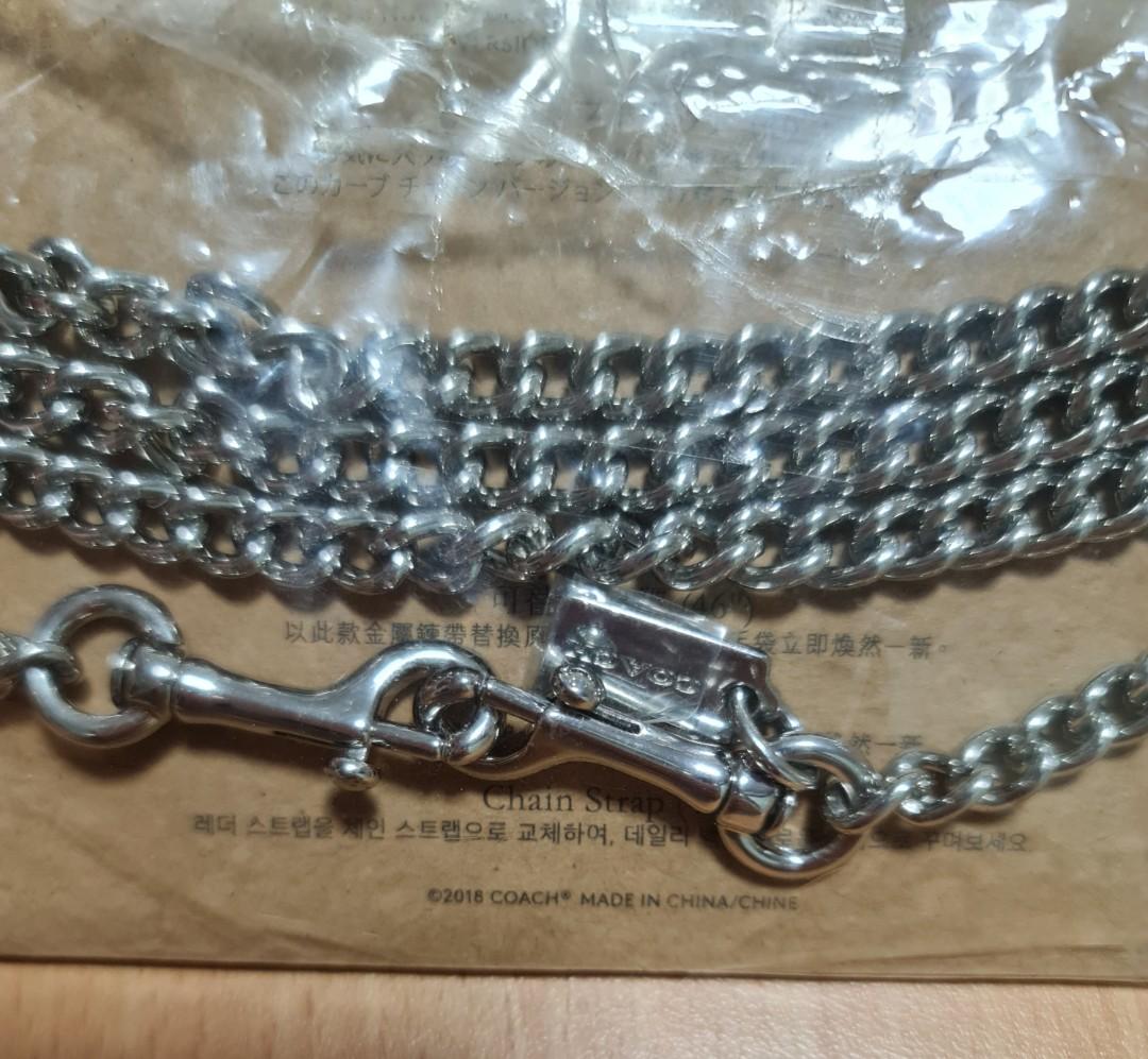 BNWT S 60 Authentic Coach Sliver Chain Strap 46