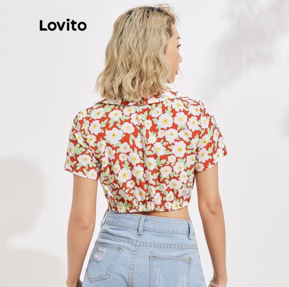 BRAND NEW! Lovito Crop Top Blouse (Category: Blouses) located in San Pedro. Submitted by cammmv (Listing ID 1173252224, Image 3). Description: Authentic Lovito blouse. Wrong size, best fits medium to large. Crop top. XL on tag but fits M-L Super cute but it doesn’t fit me. 😅.