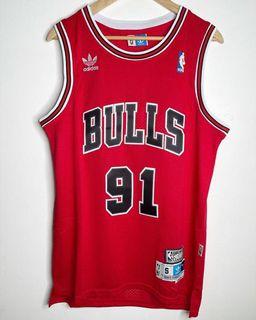 NBA Chicago Bulls Basketball Jersey Shirt Champion #91 RODMAN Size L Vintage