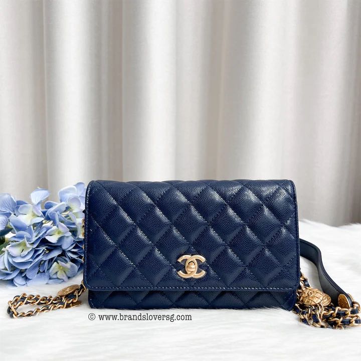 Chanel 22A Twist Your Button Black Caviar Rectangle and Square Mini Flap  Bags. 