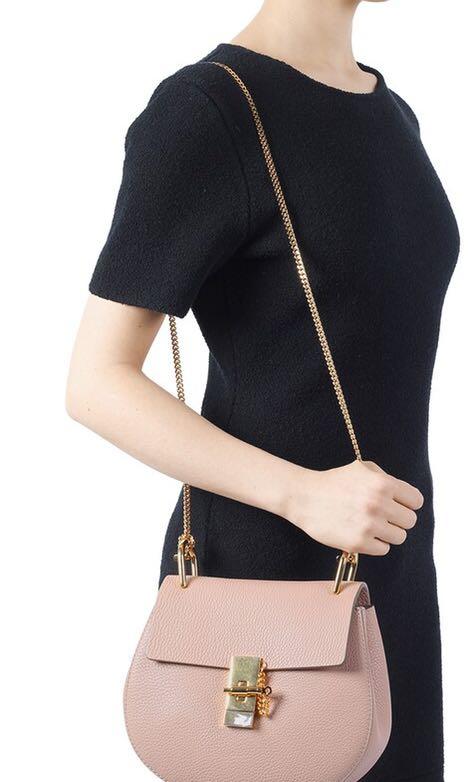 Chloe drew bag in cement pink