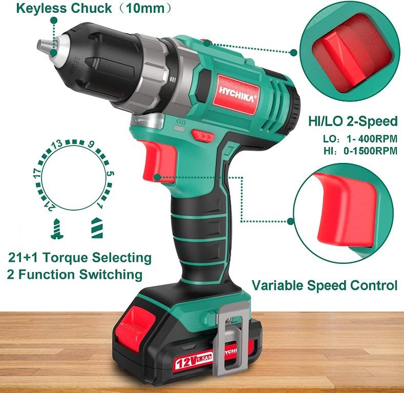 HYCHIKA Electric Drill 30N m Cordless Drill 12V TV Home