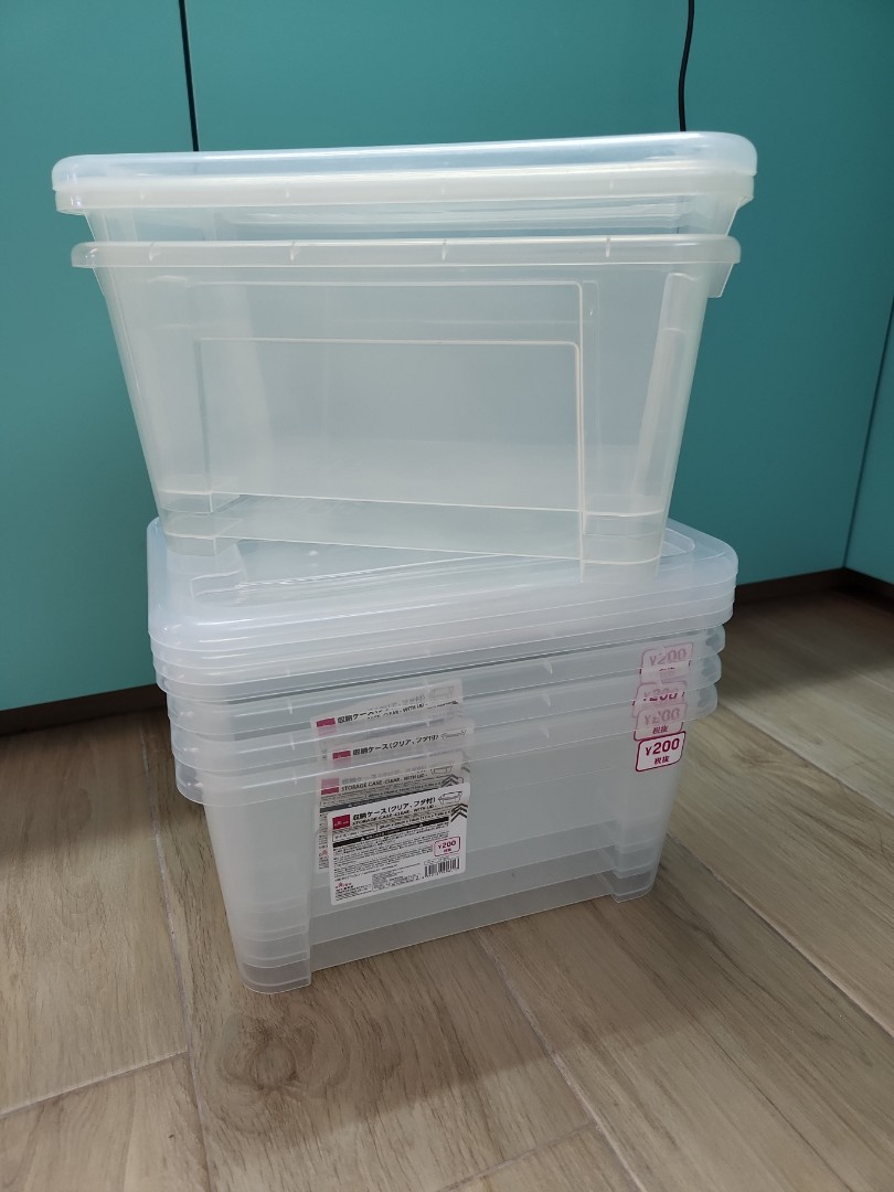 Daiso Storage case IKEA Storage clear box with lid, Furniture & Home