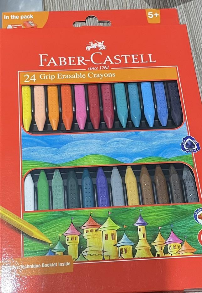 Faber Castell Erasable Crayons (Category: Stationery & School Supplies) located in Quezon City. Submitted by second_zone (Listing ID 1173302406, Image 1). Description: 24s Faber Castell Grip Erasable Crayons.