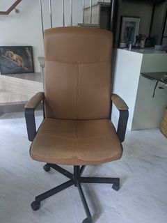 Tan leather discount office chair ikea