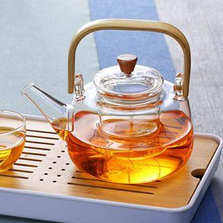 Glass Teapot with wooden handle (1000ml)
