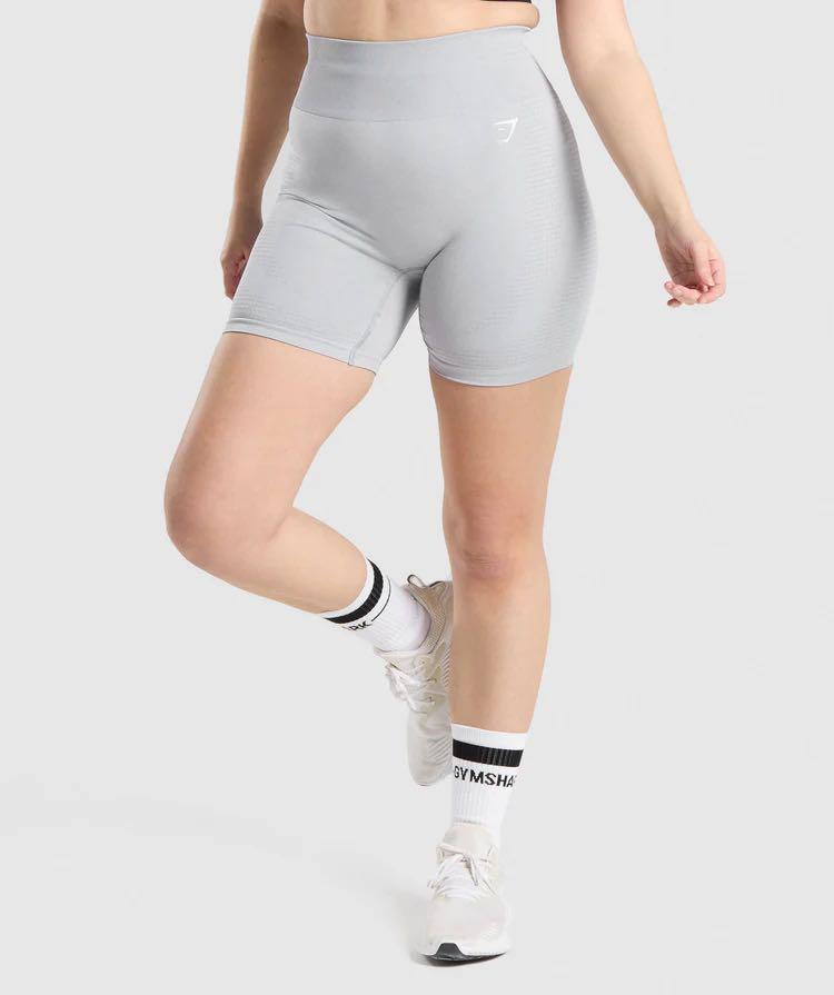 Gymshark Vital Seamless 2.0 Shorts - Light Grey Marl, Size: S