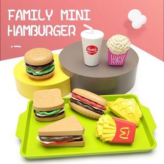Hamburger set fast food kitchen toy pretend play