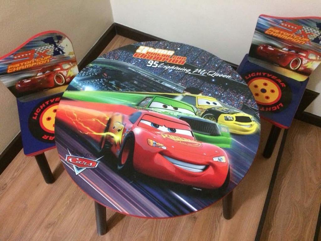 [NEW] Solid Wood Pixar Cars Study Table and Chair Set, Furniture & Home Living, Furniture
